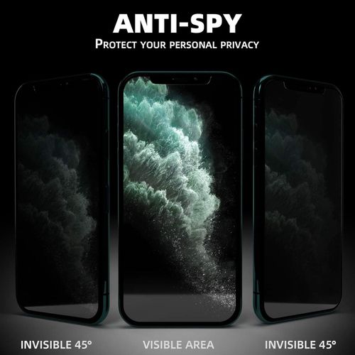 IPhone X, XR, XS, XS Max Full Cover Black Privacy Tempered Glass Screen Protector-Black