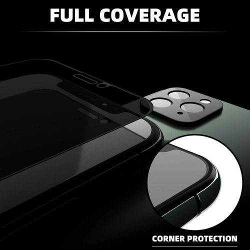 IPhone X, XR, XS, XS Max Full Cover Black Privacy Tempered Glass Screen Protector-Black