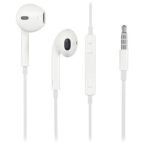 Universal Headset Earphone With Mic  Adjustable Volume - White