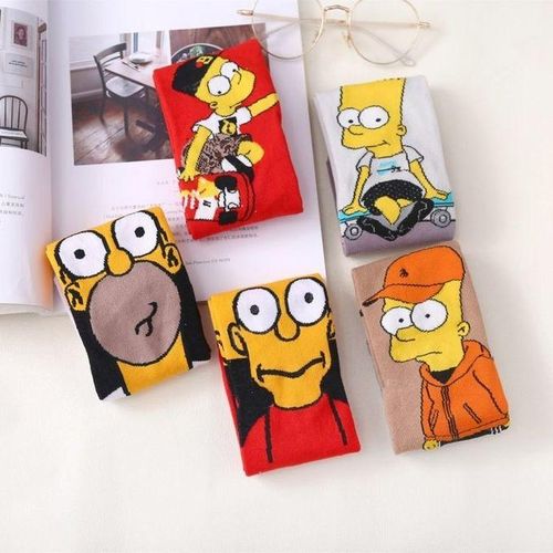 Anime Funny Socks Simpsons Print Hop Men Cartoon Hip