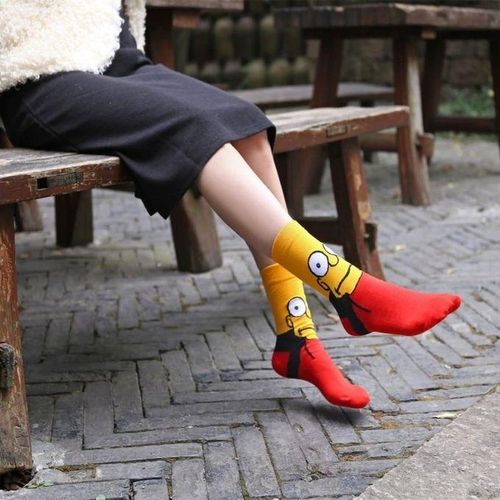 Anime Funny Socks Simpsons Print Hop Men Cartoon Hip