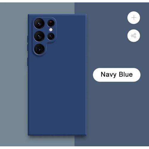 Samsung Galaxy S21 Ultra, S22 Ultra, S23 Ultra , S24 Ultra Pure Deep Blue Silicone Case Full Body And Screen Protection