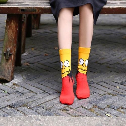 Anime Funny Socks Simpsons Print Hop Men Cartoon Hip