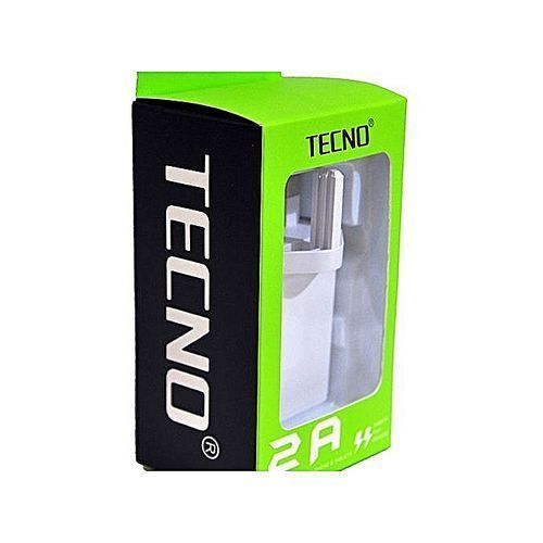 Tecno Travel Phone Charger plus USB Cable - White