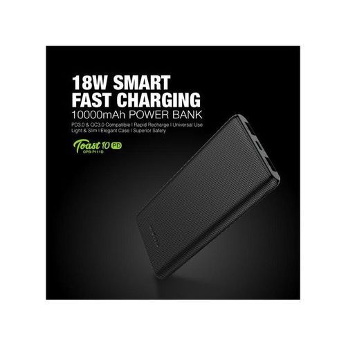 Oraimo Toast 10 Lite Ultimate Slim 10000mAh Power Bank - Black