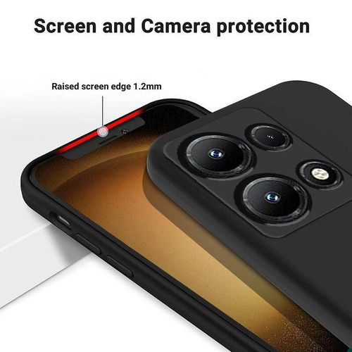 Infinix Note 30 / Note 30 Pro Luxury Soft Rubber Liquid Silicone Skin Touch Feel Cover Case Black