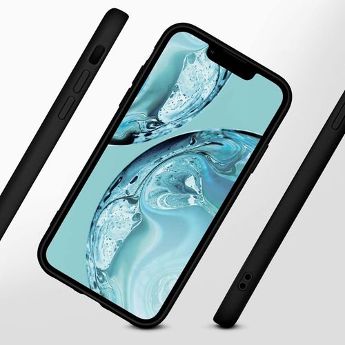 IPhone 11 12 13 14 Pro Max Silicone Case, Raised Edge For Screen Protection, Dual Layer, Soft Phone Case-Black