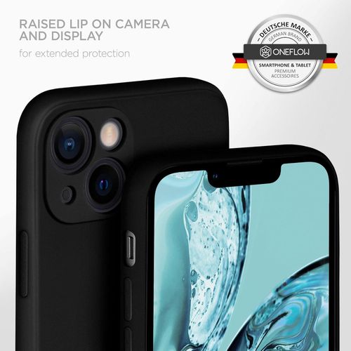 IPhone 11 12 13 14 Pro Max Silicone Case, Raised Edge For Screen Protection, Dual Layer, Soft Phone Case-Black