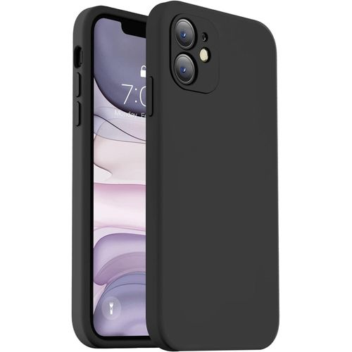 IPhone 11 12 13 14 Pro Max Silicone Case, Raised Edge For Screen Protection, Dual Layer, Soft Phone Case-Black