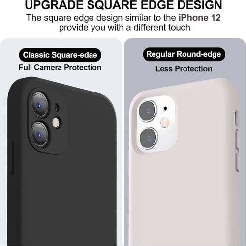 IPhone 11 12 13 14 Pro Max Silicone Case, Raised Edge For Screen Protection, Dual Layer, Soft Phone Case-Black