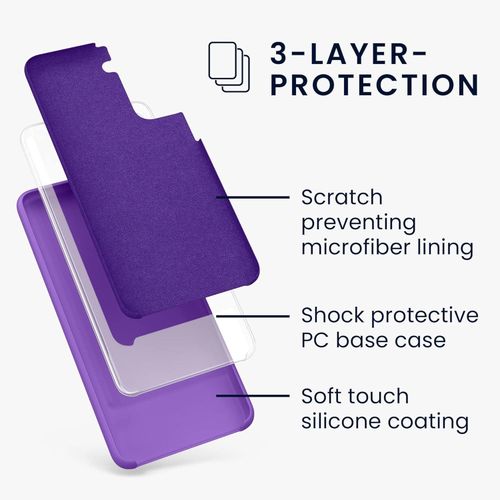Samsung Galaxy S21 fe, S21, S21 Plus, S21 Ultra Silicone Phone Cover with Soft Finish - Orchid Purple