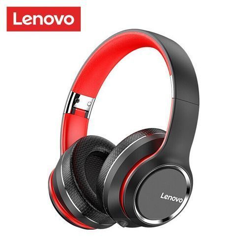 Lenovo HD 200 Foldable Over Ear Wireless Headphones- Black/Red
