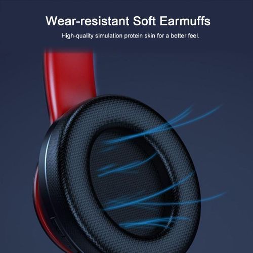 Lenovo HD 200 Foldable Over Ear Wireless Headphones- Black/Red