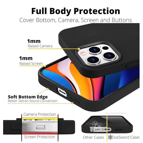 Universal Iphone 11 Pro Luxury Soft Rubber Liquid Silicone Skin Touch Feel Cover Case Black