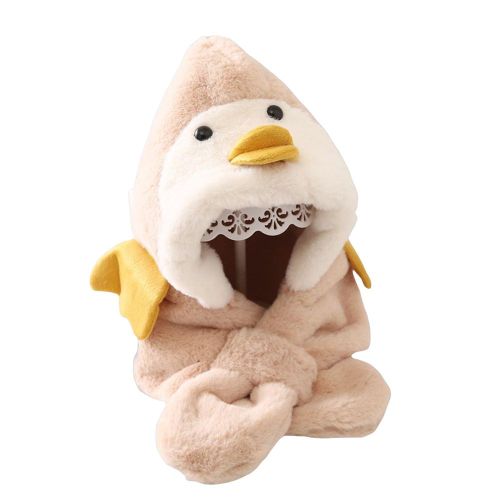 Plush Animal Winter Ski Hat Thermal Plush Thick Warm Cap Animal Character Winter Hat,Khaki NO5111