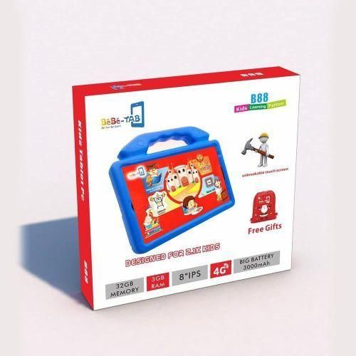 Bebe Tab B88 Dual SIM Kids Educational Tablet 256GB Storage 6GB RAM With Gifts - Blue