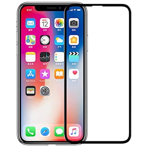 IPhone X, XR, XS, XS Max Full Glue Edge To Edge Tempered Glass Screen Protector-Black