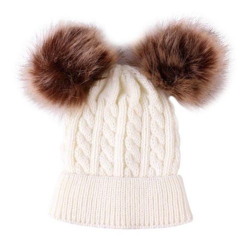 Baby Large Hat 0- Cable Knit Knitted Beanie White