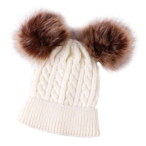 Baby Large Hat 0- Cable Knit Knitted Beanie White