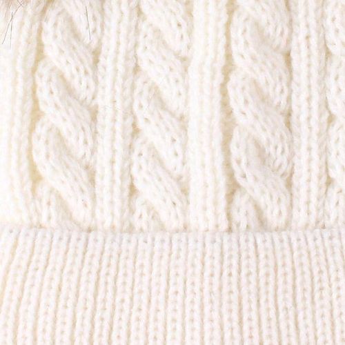 Baby Large Hat 0- Cable Knit Knitted Beanie White