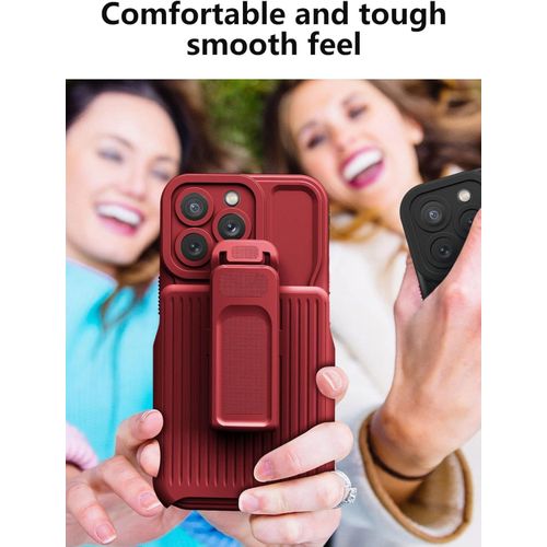 iPhone 15 Pro Max Case with Kickstand Belt Clip Holster Cover, iPhone 15 Pro Max Phone Case, Heavy Duty 3 Layers Shockproof Full Body Rugged Hybrid Case for iPhone 15 Pro Max 6.7