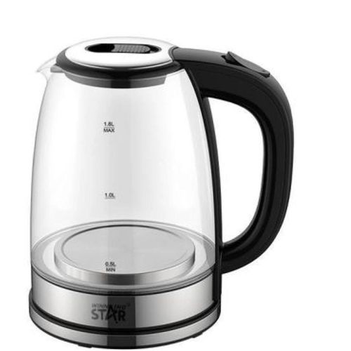 Winningstar Glass LED pacolator/Kettle 1.8 Liters Silver