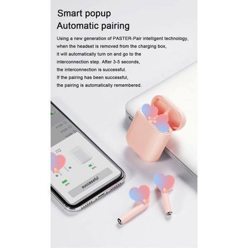 Inpods 12 Mini Bluetooth 5.0 Wireless Stereo Earbuds-300mA - Black