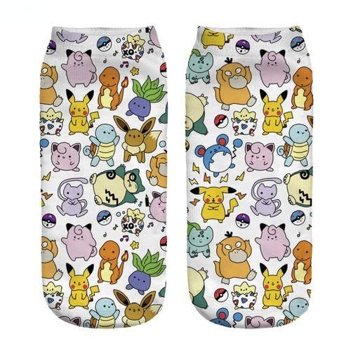 Cute Women's Printed Pokemon Socks Cartoon Anime Figure