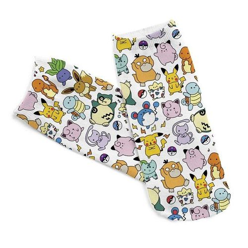 Cute Women's Printed Pokemon Socks Cartoon Anime Figure