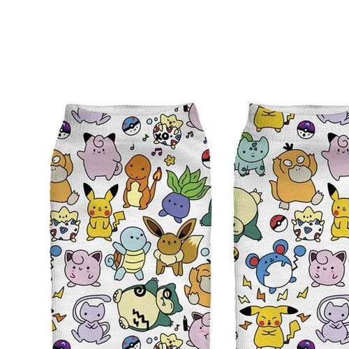 Cute Women's Printed Pokemon Socks Cartoon Anime Figure