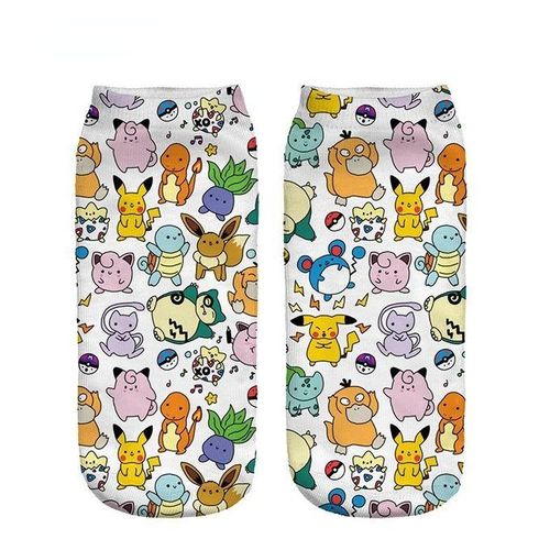 Cute Women's Printed Pokemon Socks Cartoon Anime Figure