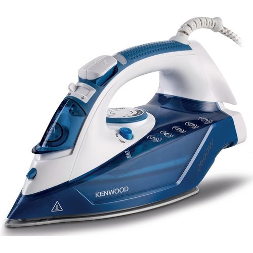 Kenwood 2600W Steam Iron With Ceramic Plate Steam Bur.st, Spray STP75 - White/ Blue.