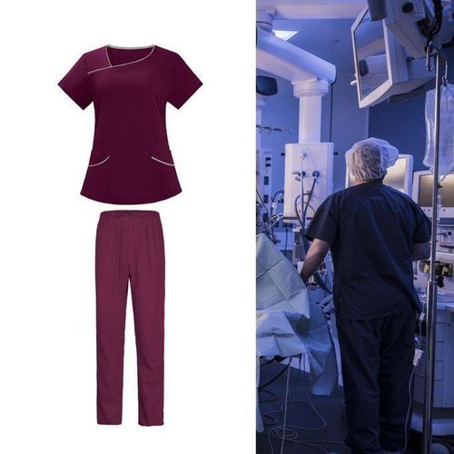 Women's Scrub Sets Tops And Jogger Pant Stretch S Dark Red