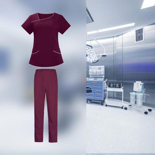 Women's Scrub Sets Tops And Jogger Pant Stretch S Dark Red