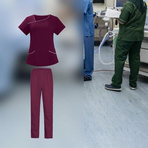 Women's Scrub Sets Tops And Jogger Pant Stretch S Dark Red