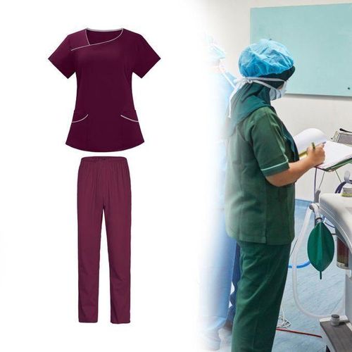 Women's Scrub Sets Tops And Jogger Pant Stretch S Dark Red