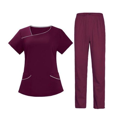 Women's Scrub Sets Tops And Jogger Pant Stretch S Dark Red