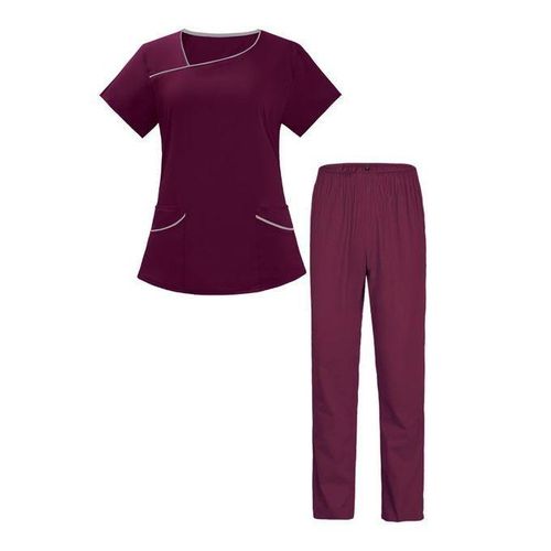 Women's Scrub Sets Tops And Jogger Pant Stretch S Dark Red