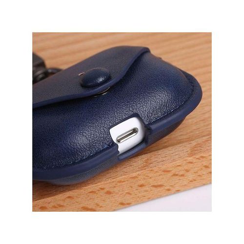 For AirPods Pro Litchi Texture Earphone Protective Case(Blue)