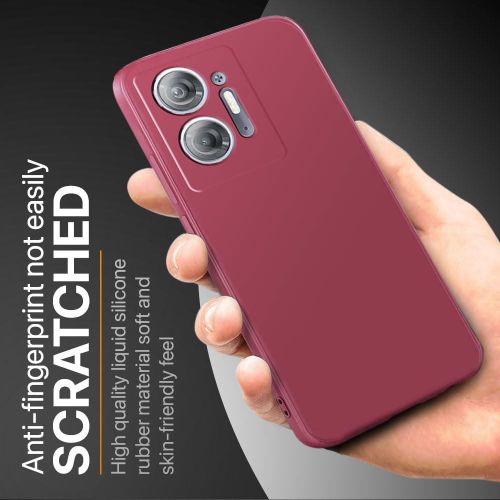 Infinix Note 10 11 12 30 I S 4G X68 Soft TPU Back Cover Shockproof Silicone Bumper Anti-Fingerprints Full-Body Protective Case Cover-Maroon