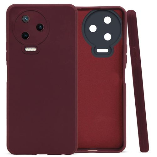 Infinix Note 10 11 12 30 I S 4G X68 Soft TPU Back Cover Shockproof Silicone Bumper Anti-Fingerprints Full-Body Protective Case Cover-Maroon