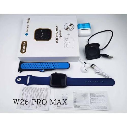 W26 Pro Max Smartwatch Series 8 With Free Bluetooth Airpods-Multi Colour / Color May Vary