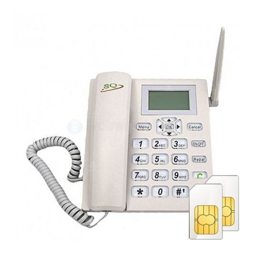 SQ Mobile Dual Sim Gsm Desktop Phone - White