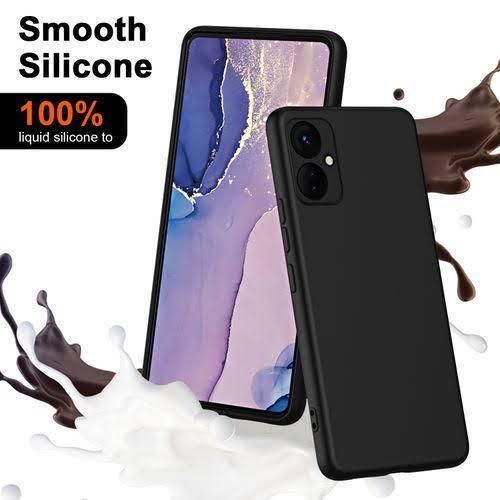 Tecno Camon 19 Luxury Soft Rubber Liquid Silicone Skin Touch Feel Cover Case Black