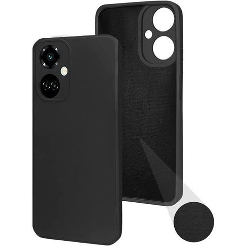 Tecno Camon 19 Luxury Soft Rubber Liquid Silicone Skin Touch Feel Cover Case Black