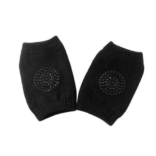 1 Pair Autumn Winter Baby Kneepad Anti-slip Elbow Cushion Safety Crawling Knee Protector Support Pad Infant Toddler Leg Warmer Kneecap,Black NO5111
