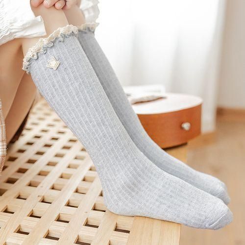New Long Lace High Kids Socks Knee Flower Girls Socks