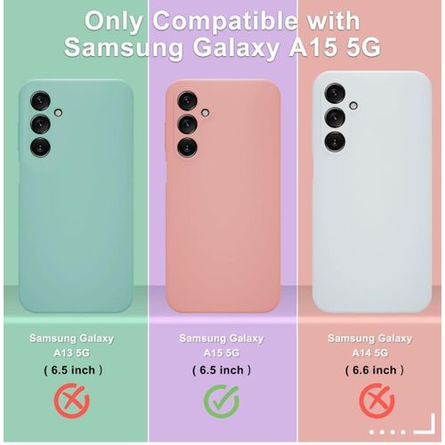 Samsung Galaxy A15 5G Luxury Soft Rubber Liquid Silicone Skin Touch Feel Cover Case With Screen Protector Pink