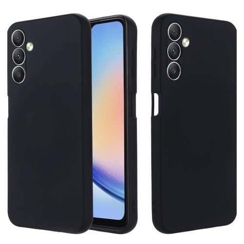 Samsung Galaxy A24 Luxury Soft Rubber Liquid Silicone Skin Touch Feel Cover Case Black
