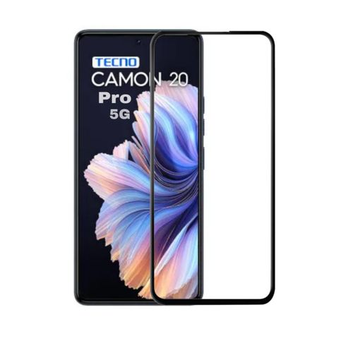 Tecno Camon 19 20 P Pro Premier 5G Screen Protector Edge To Edge Coverage With HD Clearance Premium Tempered Glass, Full Adhesives Glass-Black